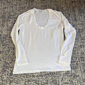James Perse l/s scoop neck tee. White size 4